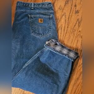 mens Carhartt flannel lined jeans...like new  44 x 30